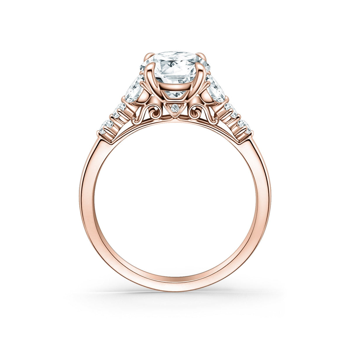 Marquise Diamond Cathedral Engagement Ring