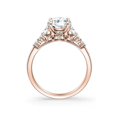 Marquise Diamond Cathedral Engagement Ring