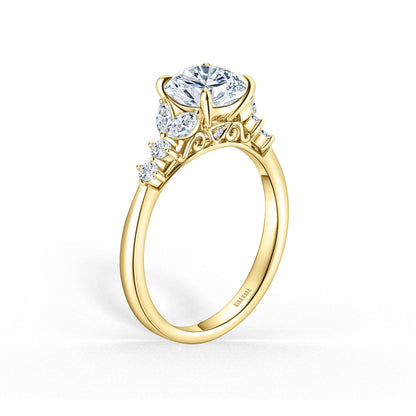 Marquise Diamond Cathedral Engagement Ring