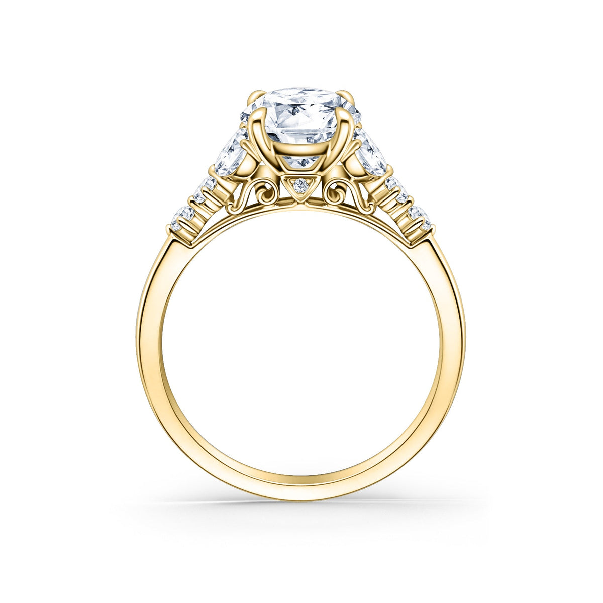 Marquise Diamond Cathedral Engagement Ring