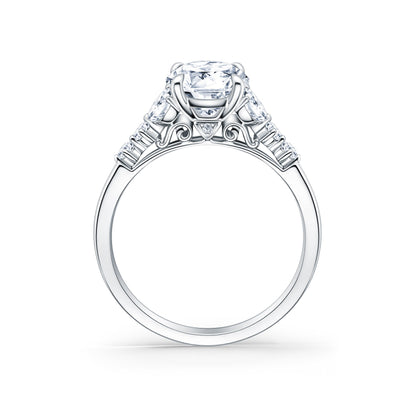 Marquise Diamond Cathedral Engagement Ring