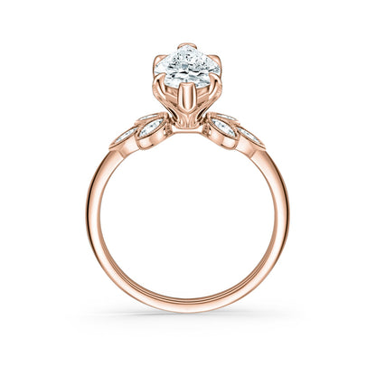 Floral Marquise Boho Diamond Engagement Ring