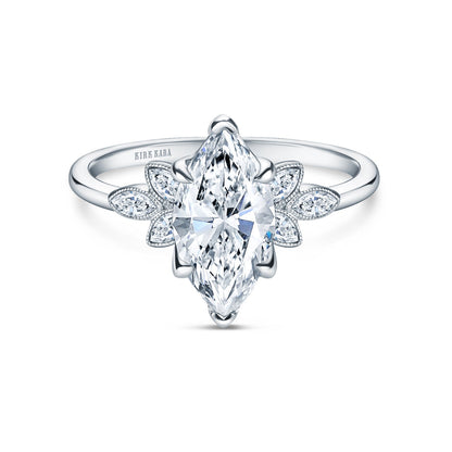 Floral Marquise Boho Diamond Engagement Ring
