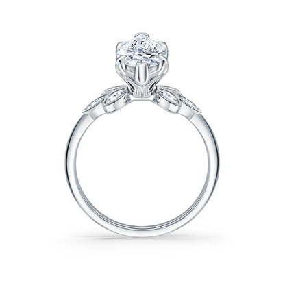 Floral Marquise Boho Diamond Engagement Ring
