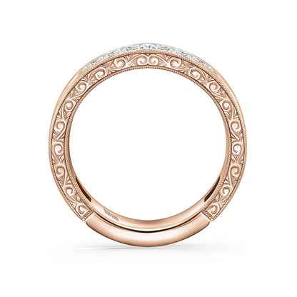 Channel Baguette Engraved Fashion Wedding Band
