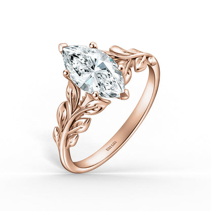 Floral Leaf Inspired Classic Engagement Ring