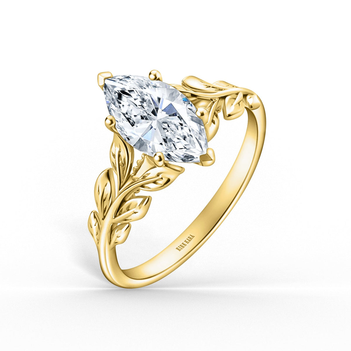 Floral Leaf Inspired Classic Engagement Ring