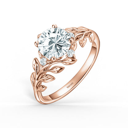 Floral Leaf Inspired Bypass Engagement Ring