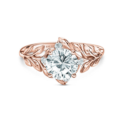 Floral Leaf Inspired Bypass Engagement Ring