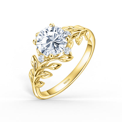 Floral Leaf Inspired Bypass Engagement Ring