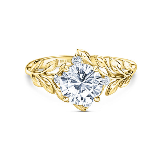 Floral Leaf Inspired Bypass Engagement Ring