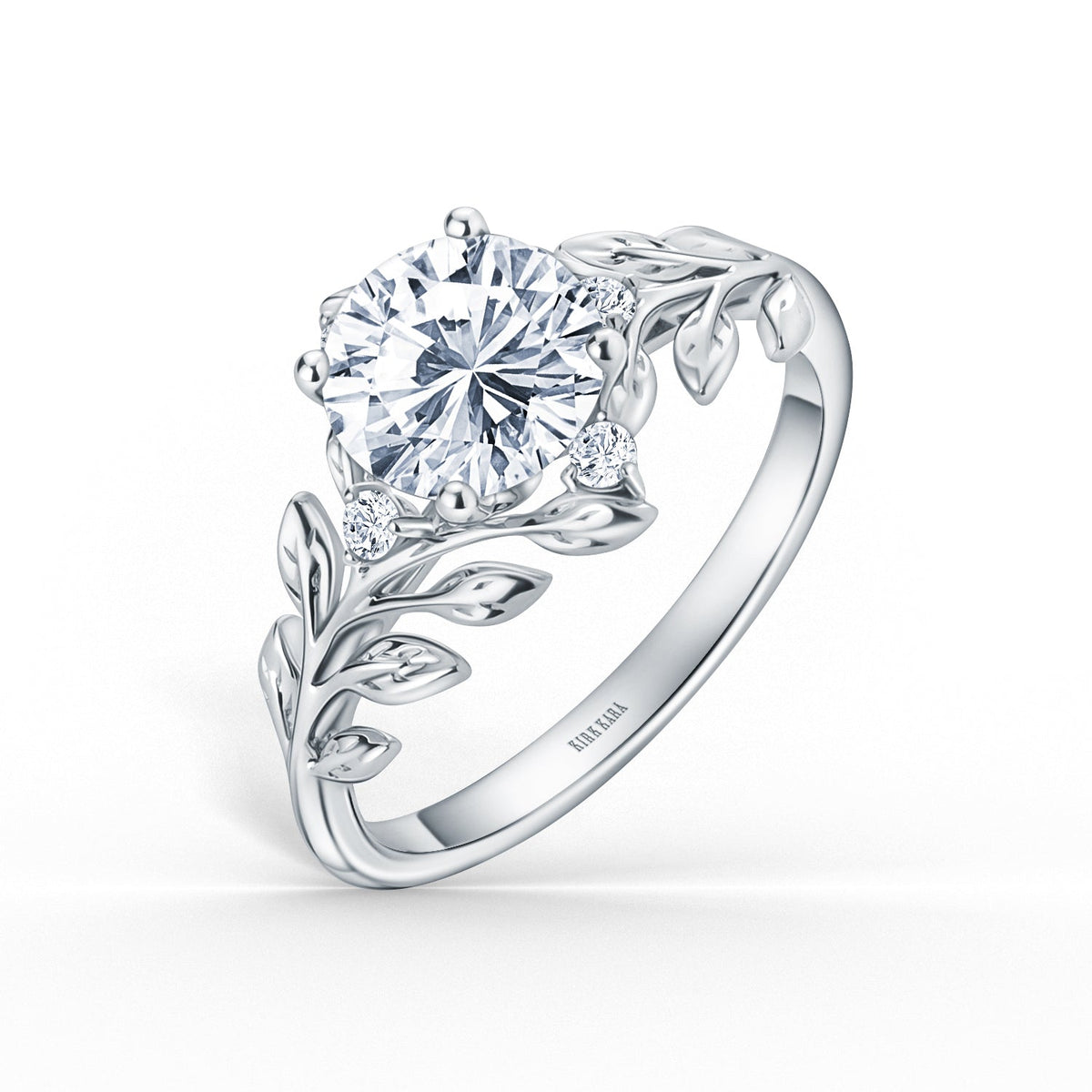 Floral Leaf Inspired Bypass Engagement Ring