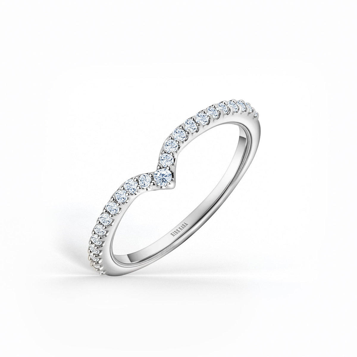 Classic Prong Set Curved Diamond Wedding Band
