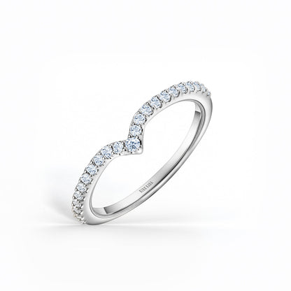 Classic Prong Set Curved Diamond Wedding Band