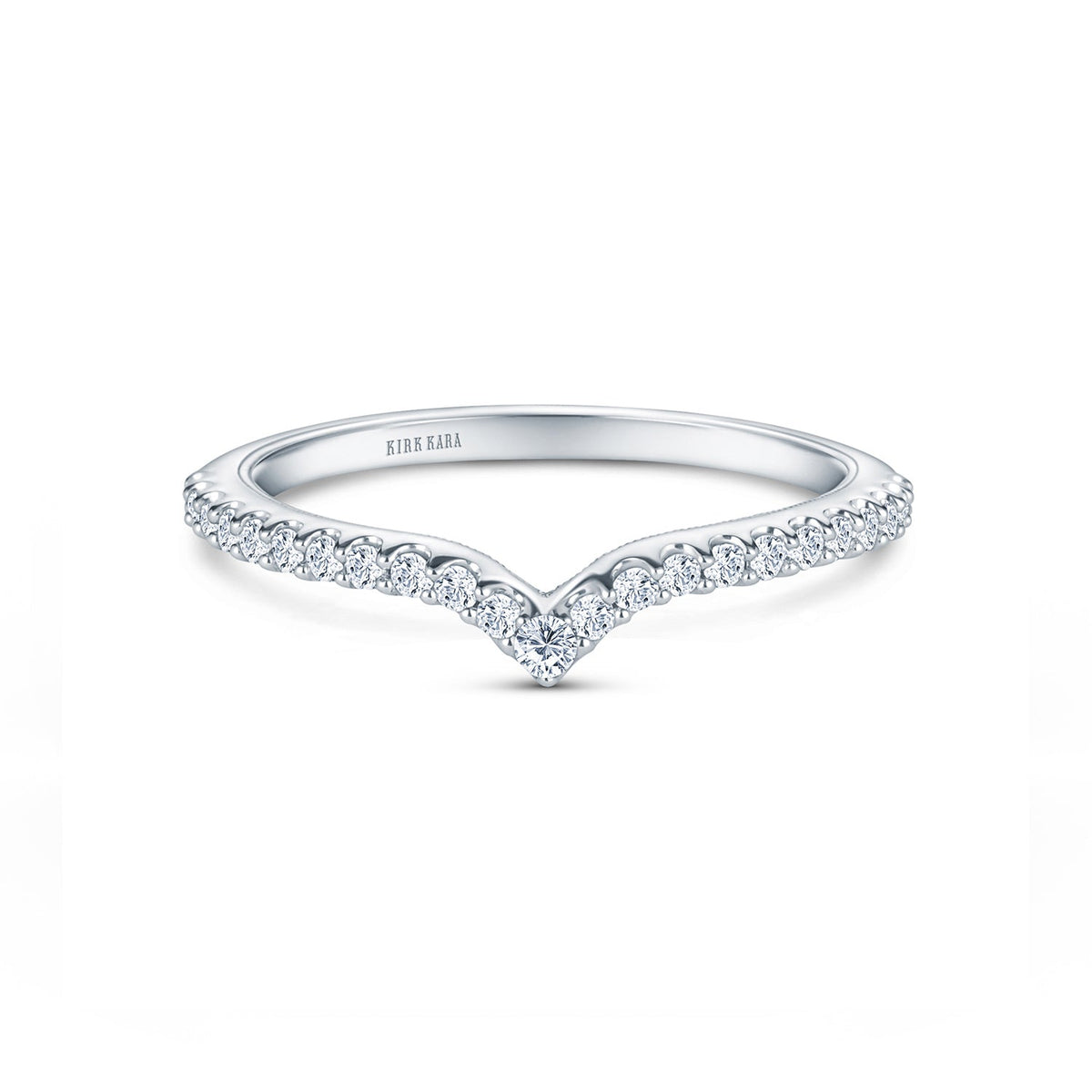 Classic Prong Set Curved Diamond Wedding Band