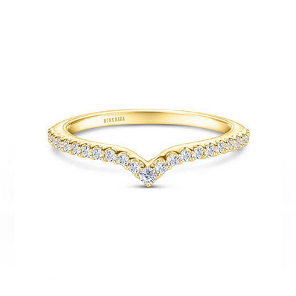 Classic Prong Set Curved Diamond Wedding Band