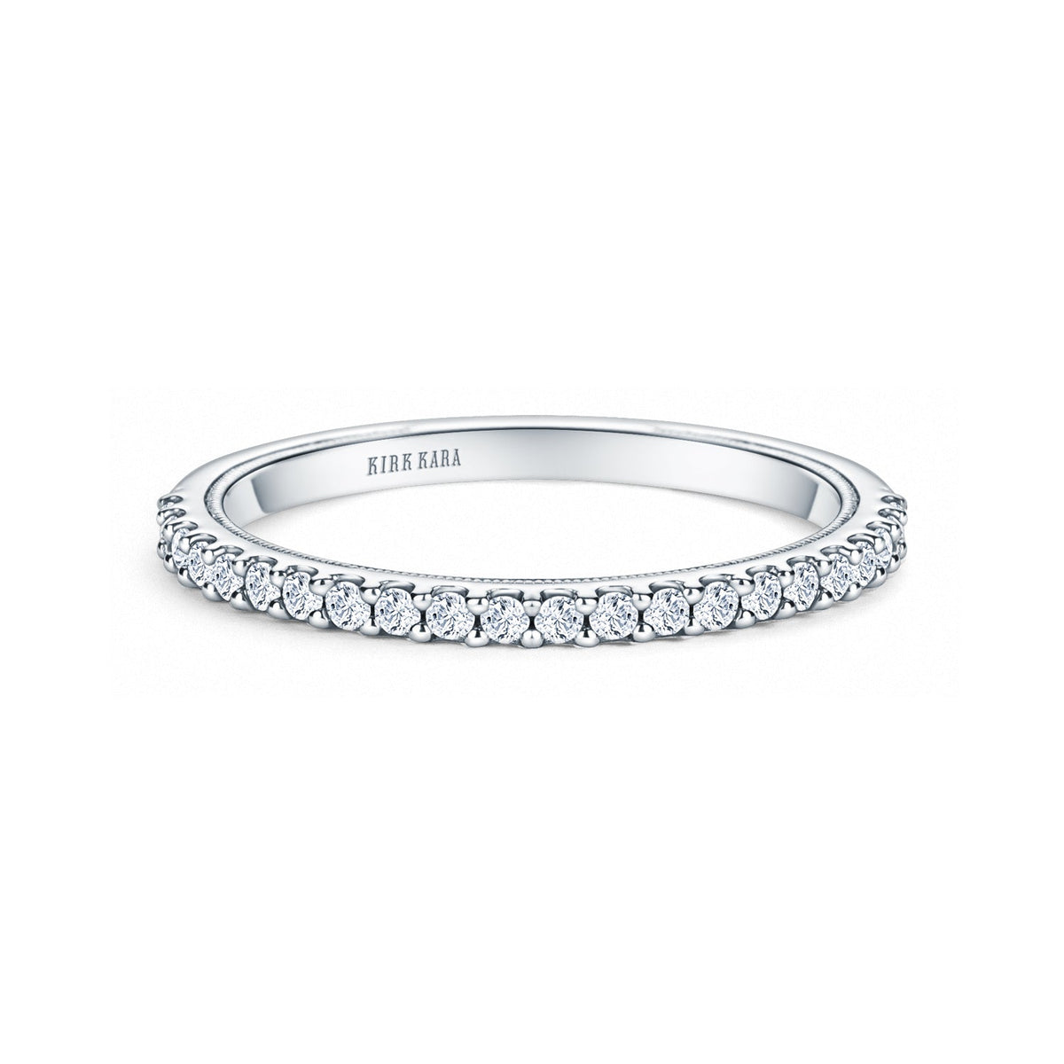 Classic Prong Set Milgrain Diamond Wedding Band