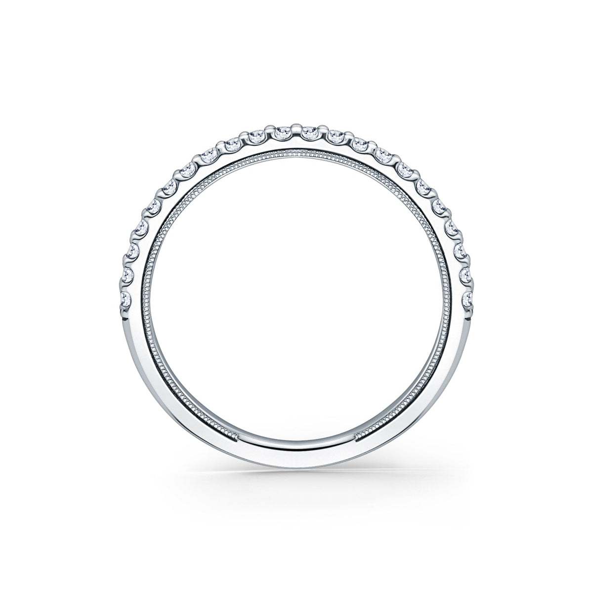 Classic Prong Set Milgrain Diamond Wedding Band