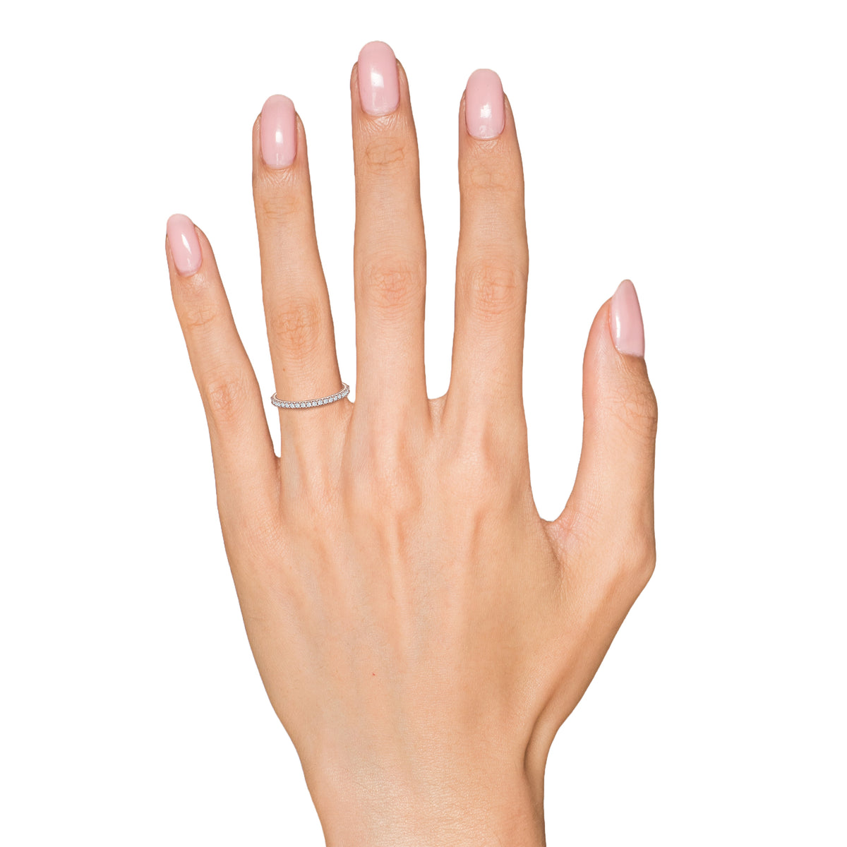 Classic Prong Set Milgrain Diamond Wedding Band