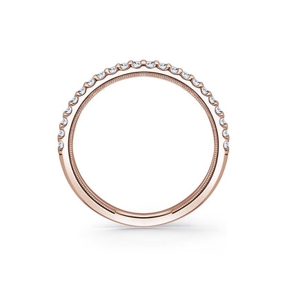 Classic Prong Set Milgrain Diamond Wedding Band