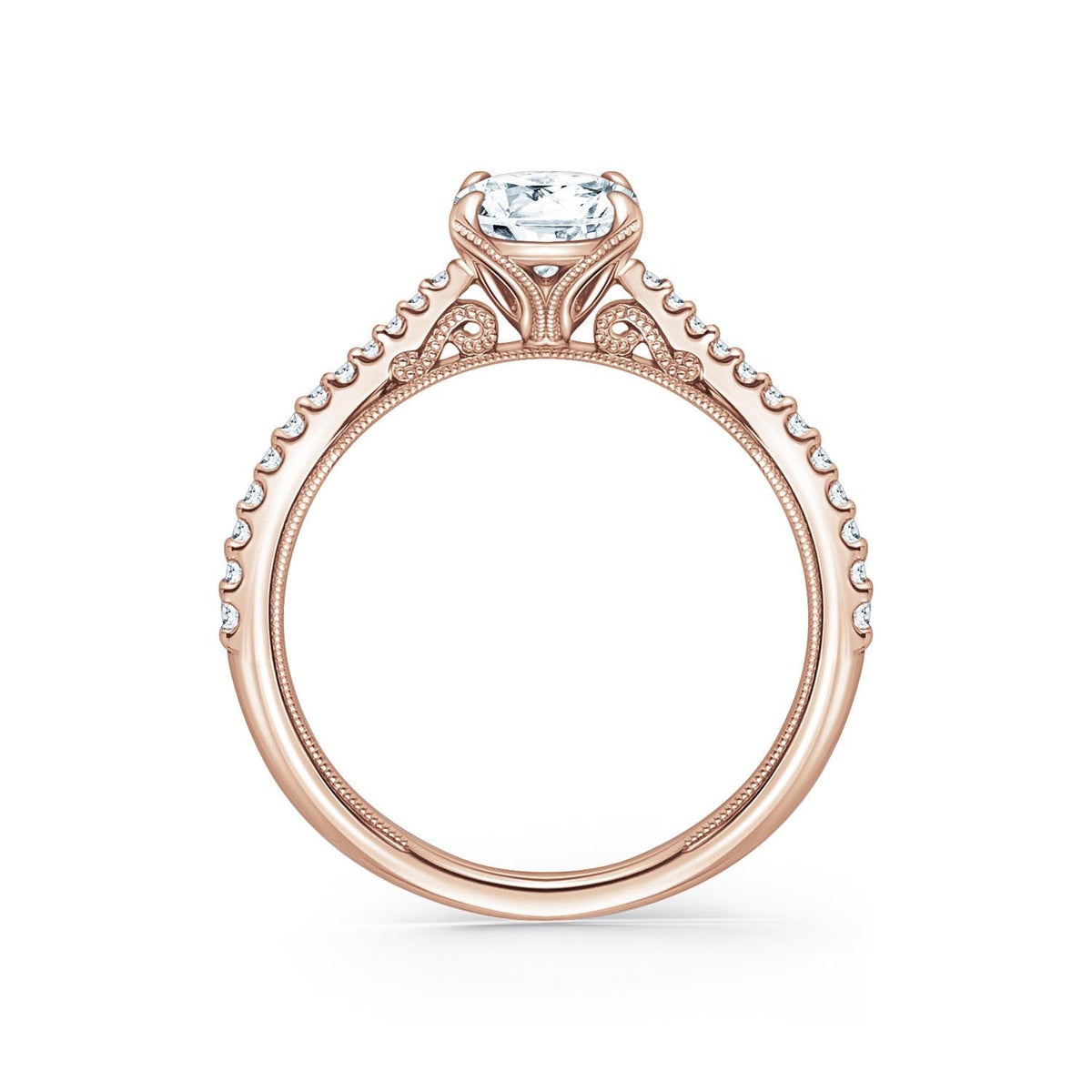Classic Filigree Diamond Solitaire Engagement Ring