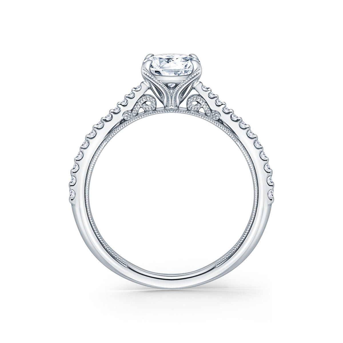 Classic Filigree Diamond Solitaire Engagement Ring