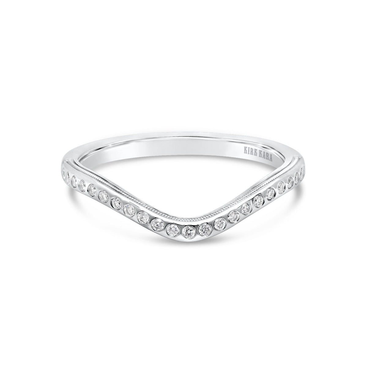 Boho Diamond Curved Wedding Band