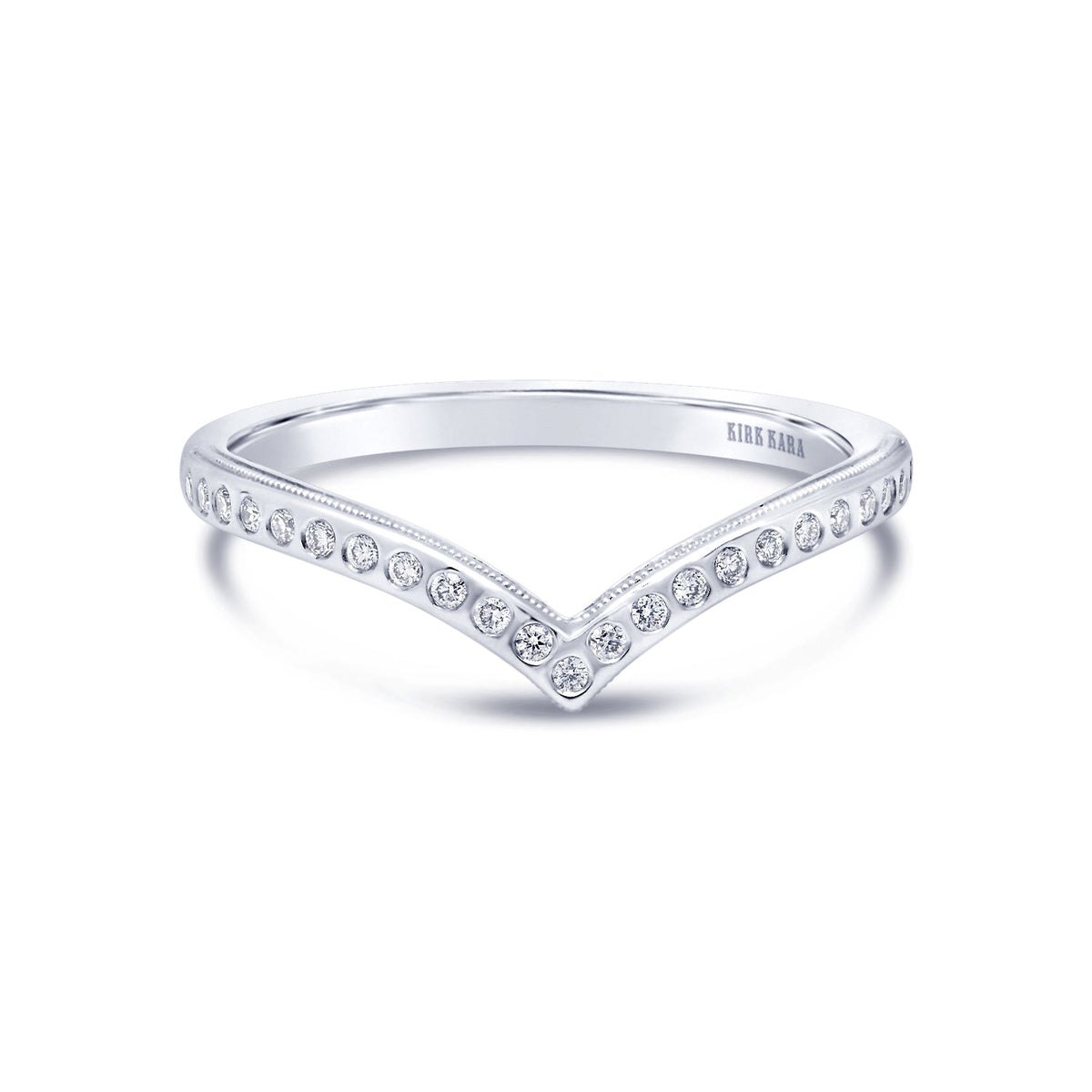 Boho Diamond V Shaped Wedding Band