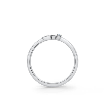 Boho Leaf Contoured Pavé Diamond Wedding Band