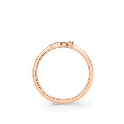 Boho Leaf Contoured Pavé Diamond Wedding Band
