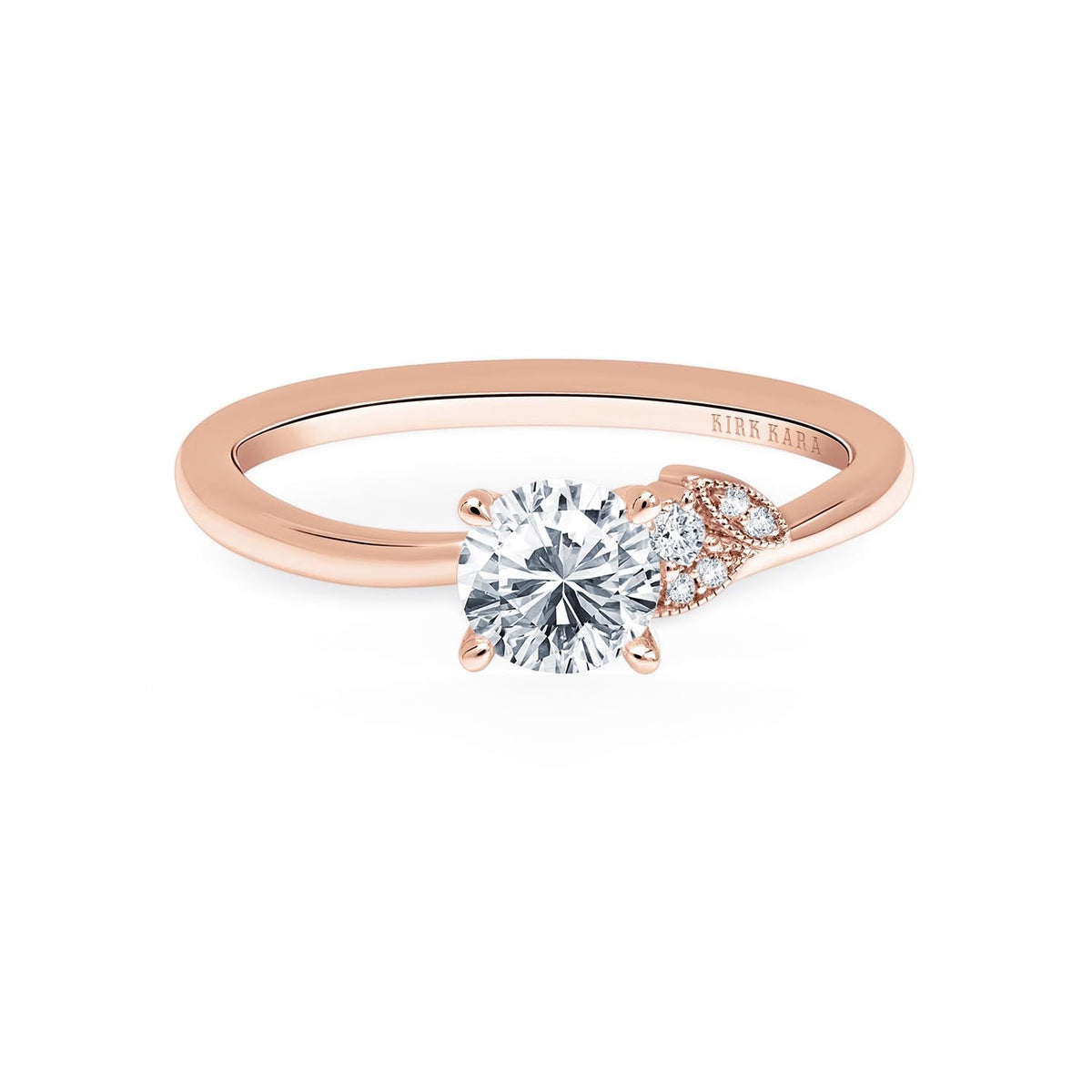 Boho Leaf Pavé Diamond Engagement Ring