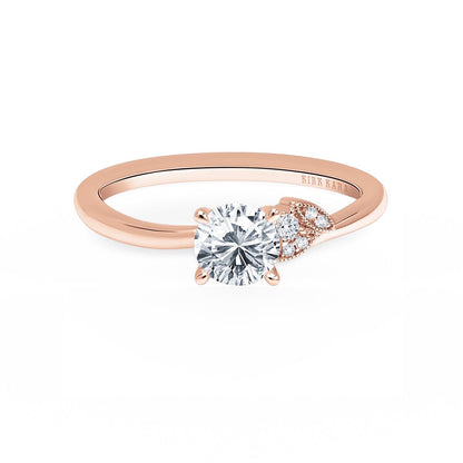 Boho Leaf Pavé Diamond Engagement Ring