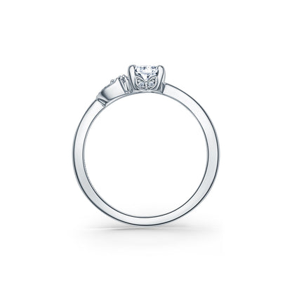 Boho Leaf Pavé Diamond Engagement Ring