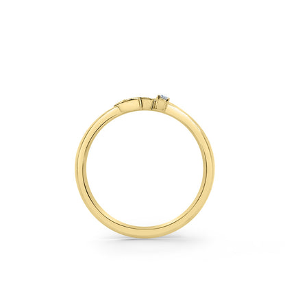 Boho Leaf Contoured Pavé Diamond Wedding Band