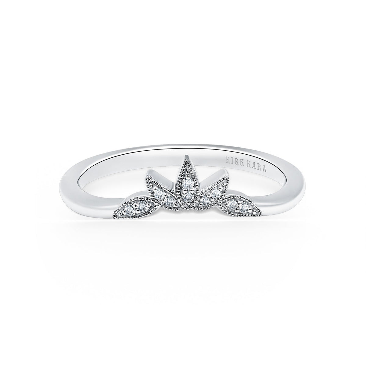 Floral Boho Pavé Diamond Wedding Band