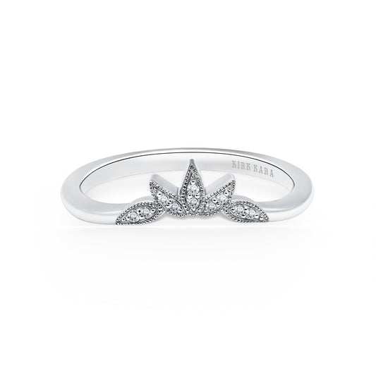 Floral Boho Pavé Diamond Wedding Band