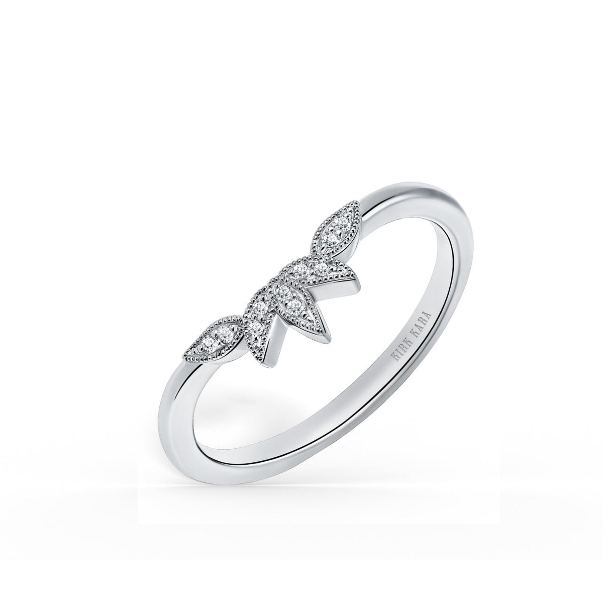 Floral Boho Pavé Diamond Wedding Band