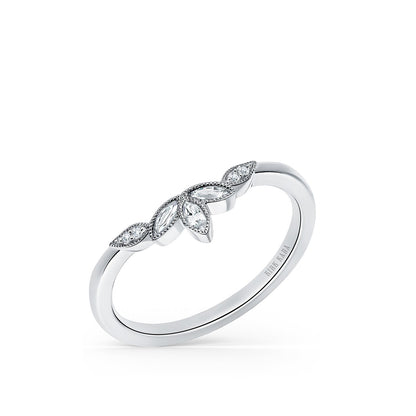 Floral Boho Diamond Wedding Band