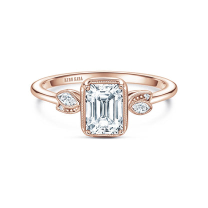 Floral Boho Milgrain Diamond Engagement Ring