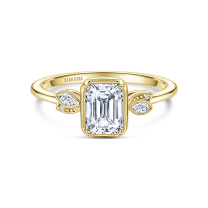Floral Boho Milgrain Diamond Engagement Ring