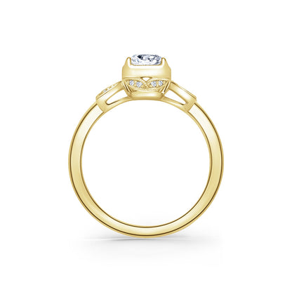 Floral Boho Milgrain Diamond Engagement Ring