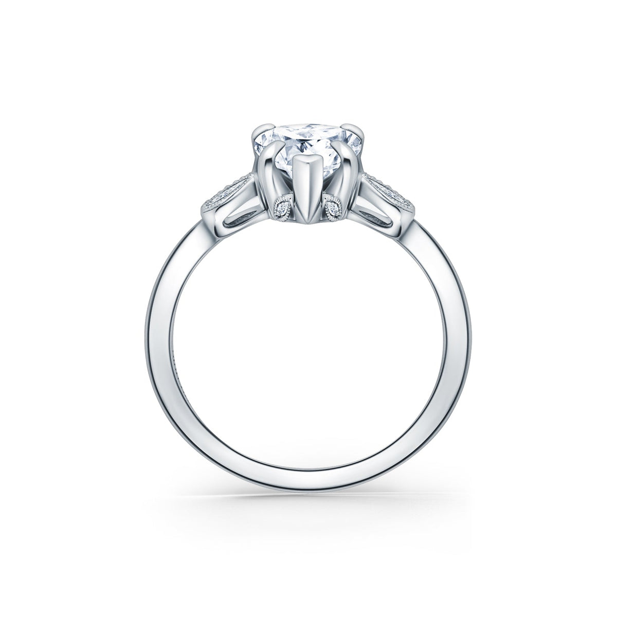 Floral Leaf Delicate Diamond Engagement Ring