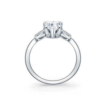 Floral Leaf Delicate Diamond Engagement Ring