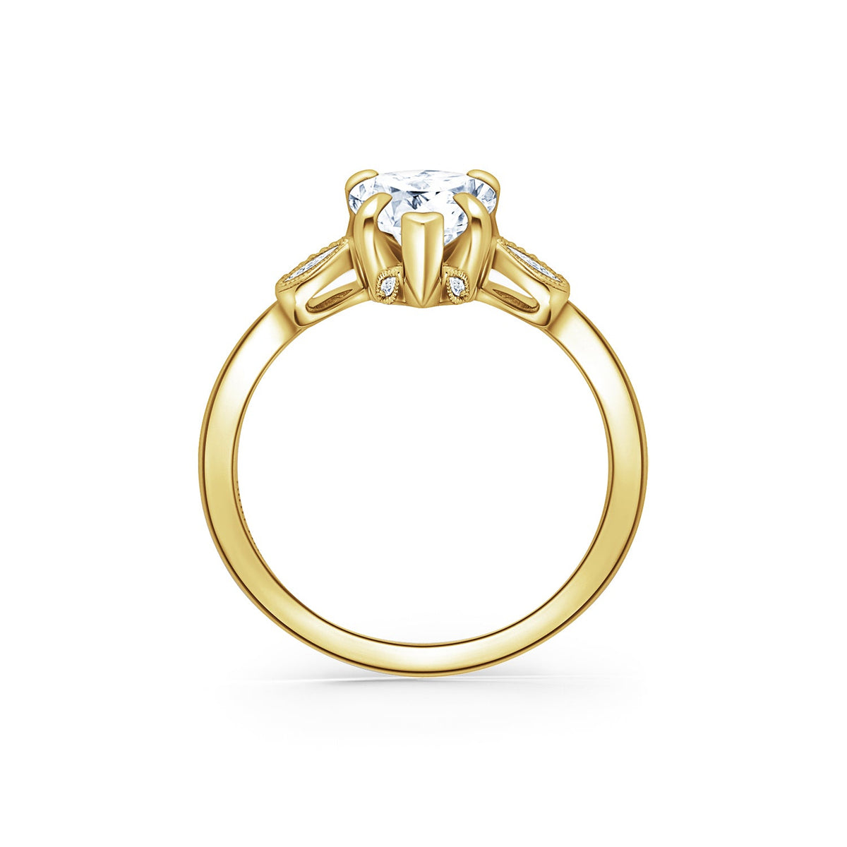 Floral Leaf Delicate Diamond Engagement Ring
