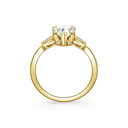 Floral Leaf Delicate Diamond Engagement Ring