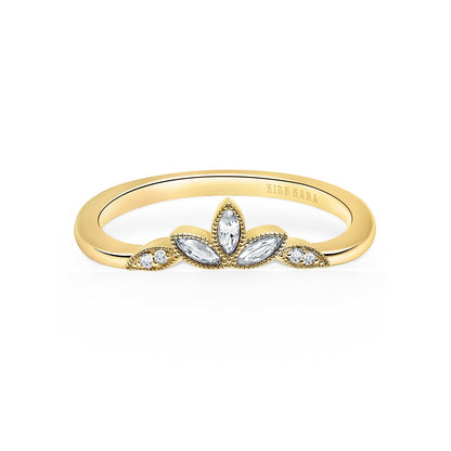 Floral Boho Diamond Wedding Band