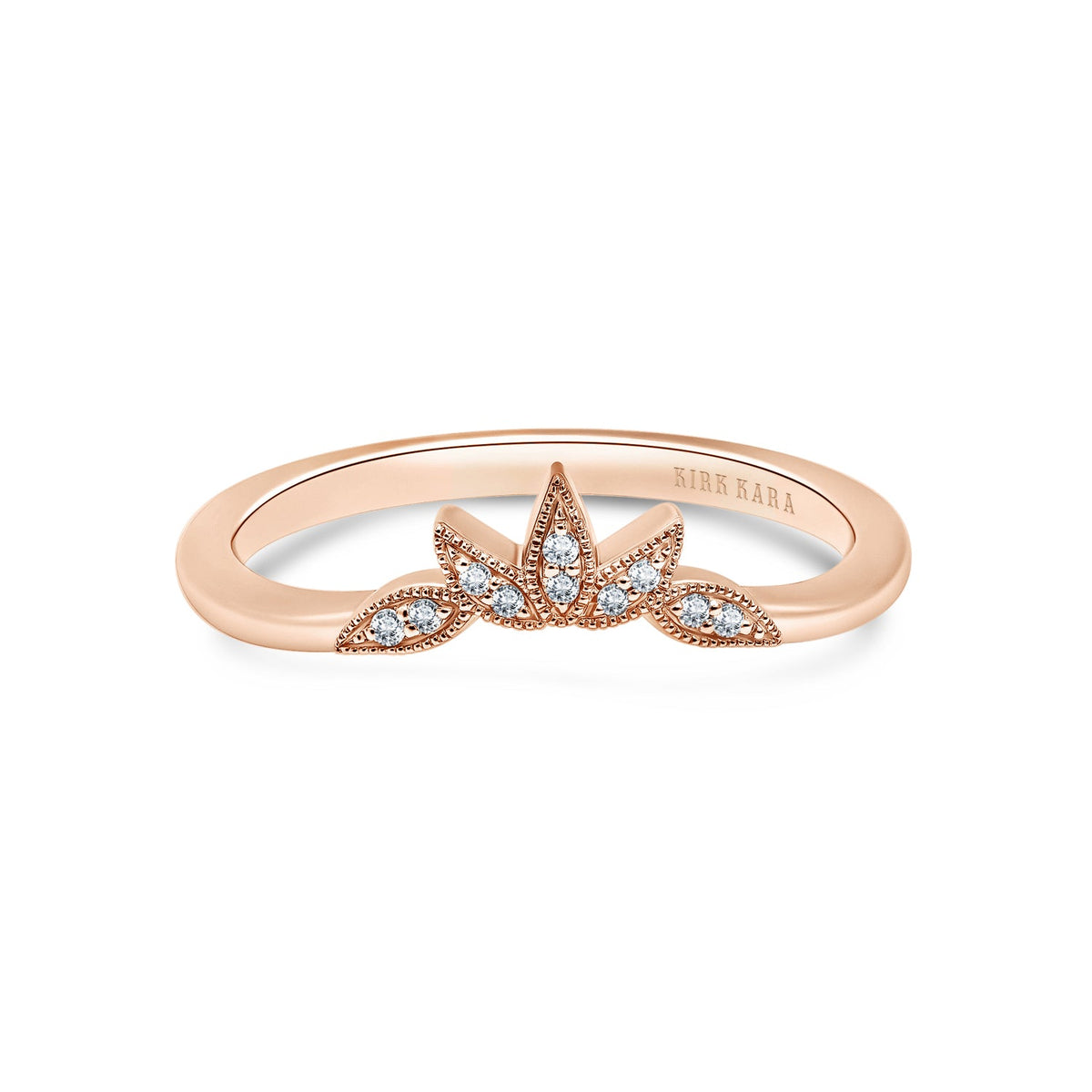 Floral Boho Pavé Diamond Wedding Band