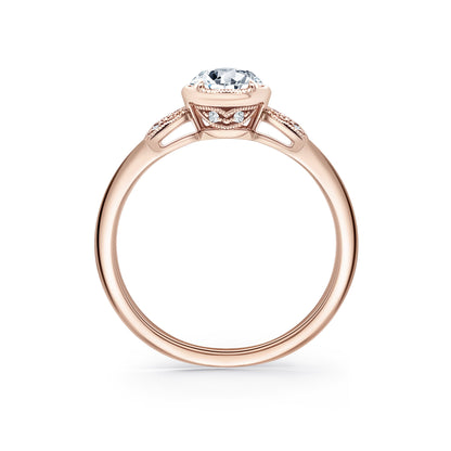 Floral Pavé Rose Cut Diamond Engagement Ring