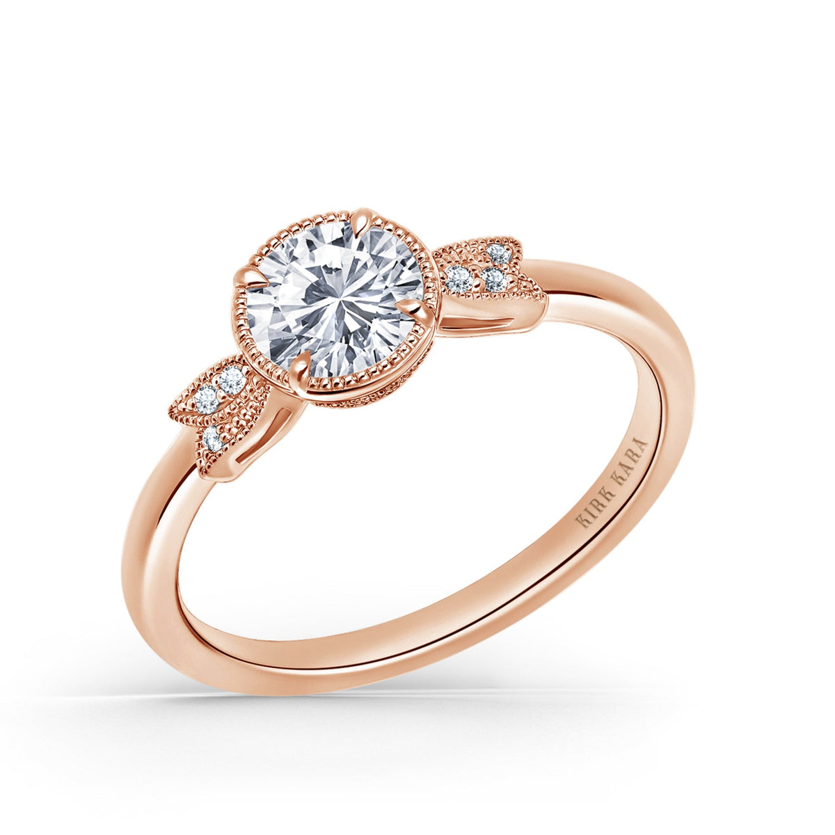 Floral Pavé Diamond Engagement Ring