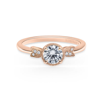 Floral Pavé Diamond Engagement Ring